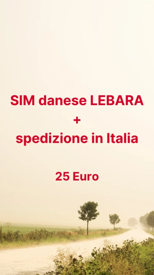 SIM danese: invio in Italia.